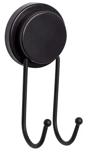 Закачалка за кърпа Metalife MGS-701, 2 куки, 7х7х15 см, Черен