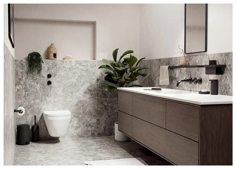 Черна метална четка за тоалетна Rim - Zone