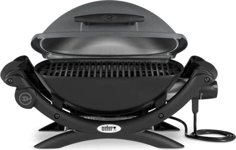 Електрическо барбекю Weber Q1400 WB 52020079, 2200 W, 43x32 cm, Капак и корпус от лят алуминий, Подвижна тава за мазнини, Тъмносив
