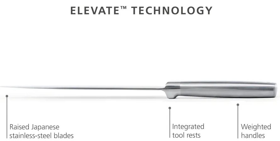 Комплект ножове с поставка 5 бр. от неръждаема стомана Elevate Bamboo – Joseph Joseph