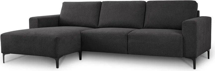 Антрацитен шенилов ъглов диван (ляв ъгъл) Fabian – Scandic