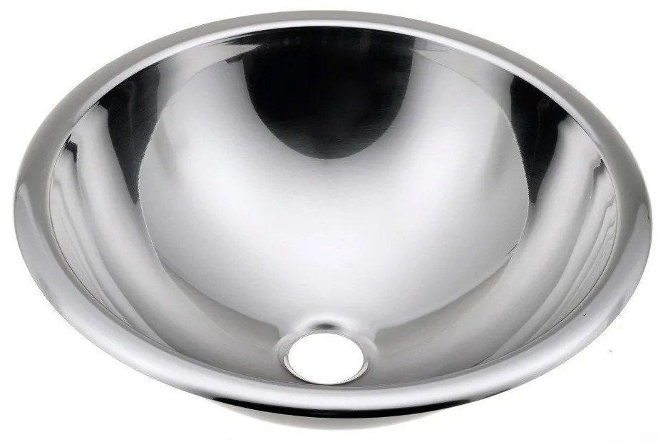 Кръгла мивка от неръждаема стомана в сребристо ø 40,5 cm – Sapho