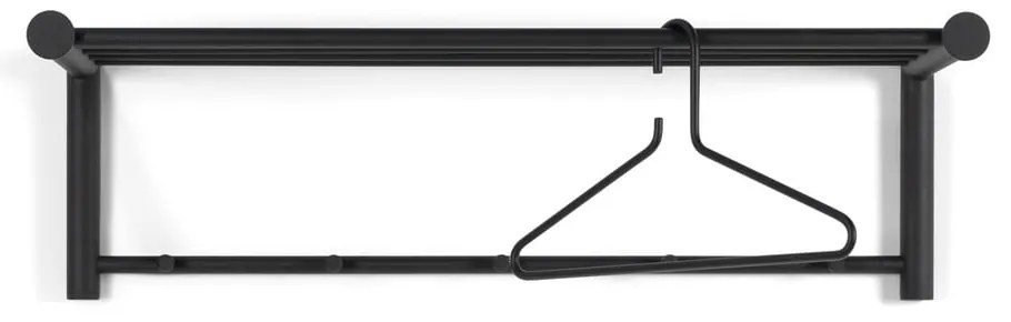 Черна метална стенна закачалка с рафт Suza - Spinder Design