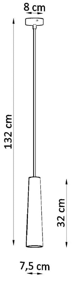 Бяло висящо осветително тяло с керамичен абажур ø 8 cm Alverna – Sollux