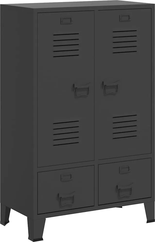 339612 vidaXL Индустриален гардероб, антрацит, 67x35x107 см, стомана
