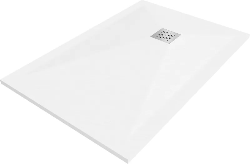 Mexen Stone+ правоъгълна композитна душ кабина 100 x 80 см, бяла - 44108010
