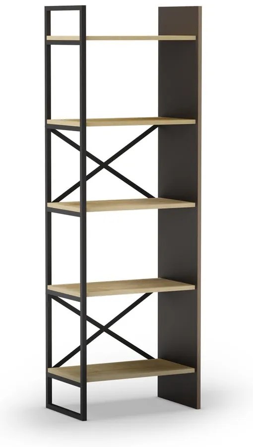 Етажерка за книги в дъбов декор в естествен цвят 58x175 cm Ara - Marckeric