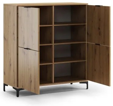 Скрин ЛАНА K-100 Дъб Артисан - СТОЯЩ ШКАФ С 4 ВРАТИ