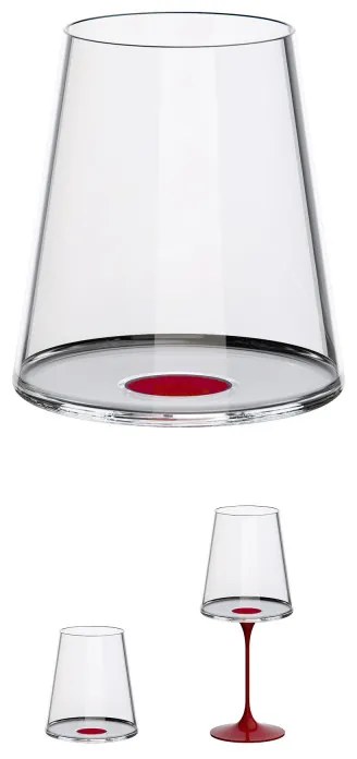Комплект 2 бр кристални чаши за червено вино Trebonn SplitGlass 2025111, 450 мл, Ø9.2x10.5 см, Модулна система, Червен