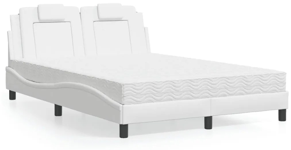 3208790 vidaXL Легло Viana без матрак, бяло, 140x190 см изкуствена кожа