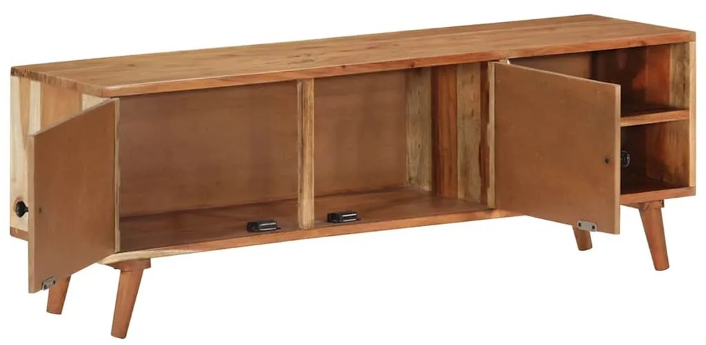 351621 vidaXL ТВ шкаф, 112x30x40 см, масивно акациево дърво