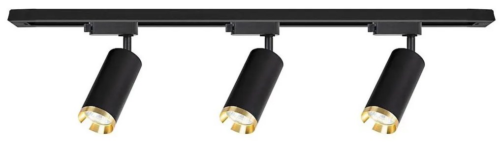 Точково осветително тяло за релсова система MICA 3xGU10/10W/230V черно/златно