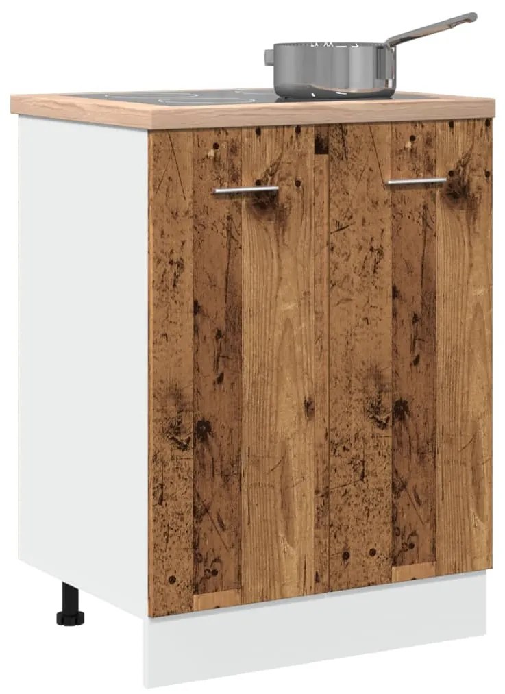 856074 vidaXL Долен шкаф "Lyon", старо дърво, 60x46x81,5 см, инженерно дърво