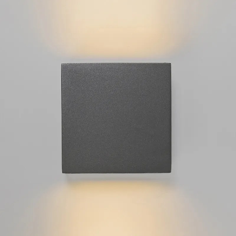 Външна стенна лампа тъмно сива IP54 с LED 2-светлина - Otan