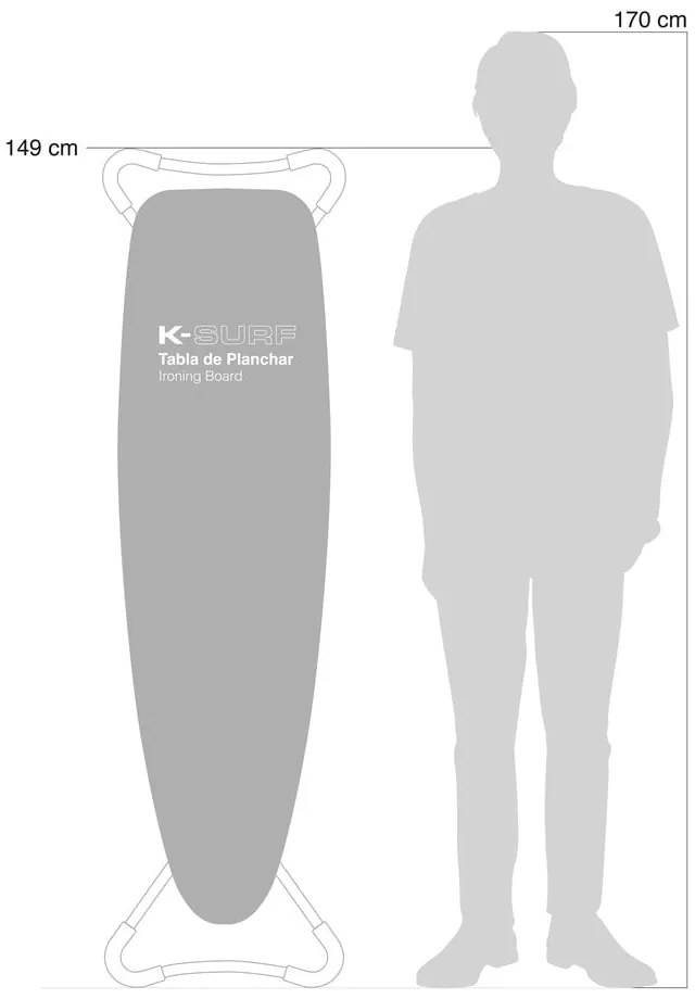 Дъска за гладене 130x37 cm K-Surf Salvia Tube – Rolser
