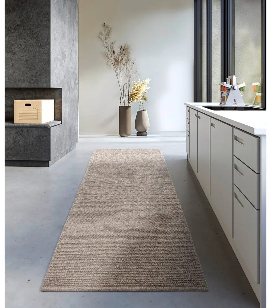 Светлокафява ръчно изработена вълнена пътека 80x200 cm Francois – Villeroy&amp;Boch