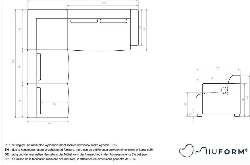 Светлозелен ъглов диван (ляв ъгъл) Flex Felix – Miuform