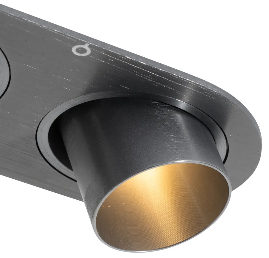 Комплект от 6 вградени спота Gunmetal GU10 35mm Накланящи се 2-Светлини - Installa