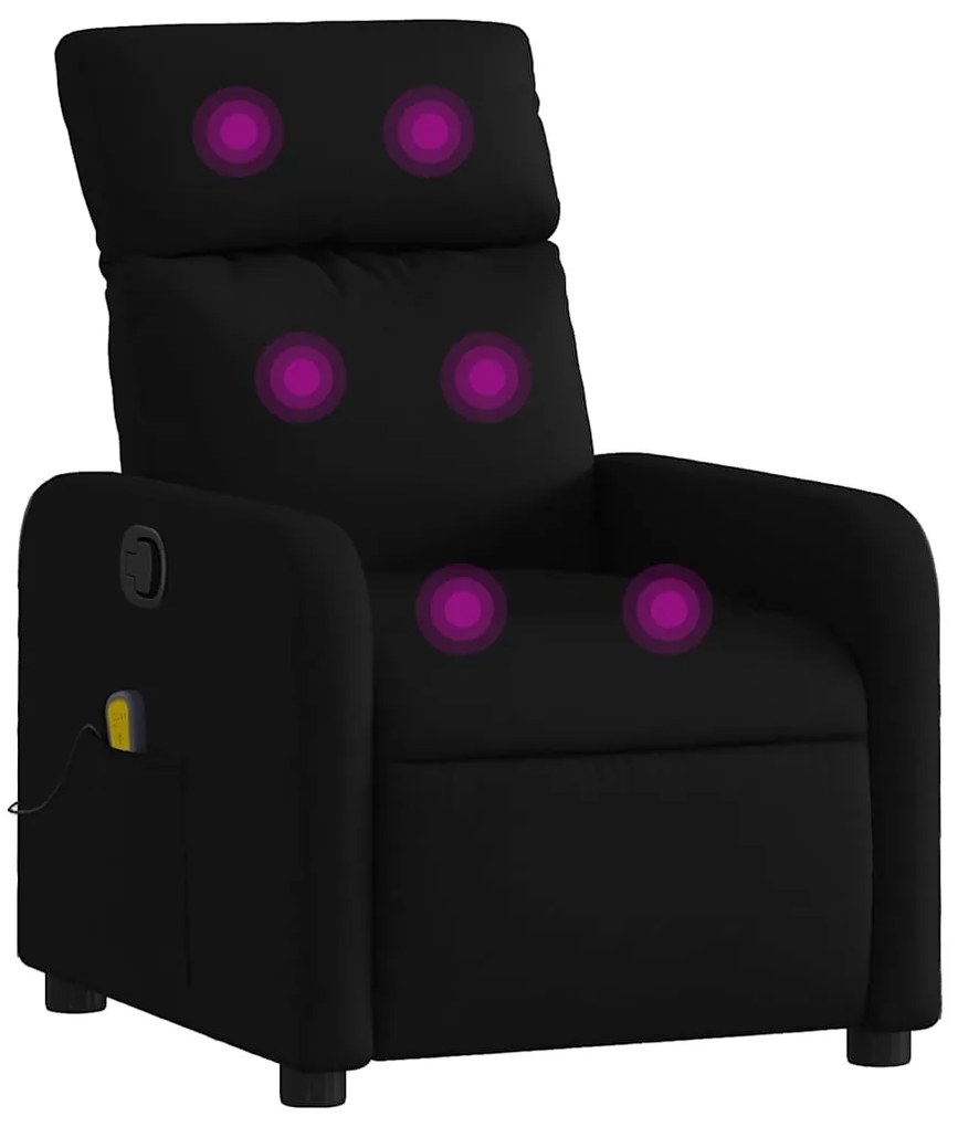 374176 vidaXL Масажен наклоняем стол, черен, текстил
