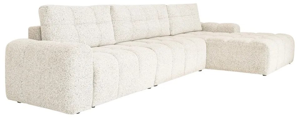 Кремав разтегателен модулен ъглов диван с място за съхранение (десен ъгъл) Lulu – Miuform