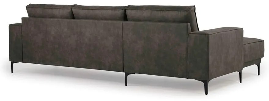 Ъглов диван в черно и сиво от изкуствена кожа (ляв ъгъл) Copenhagen - Scandic