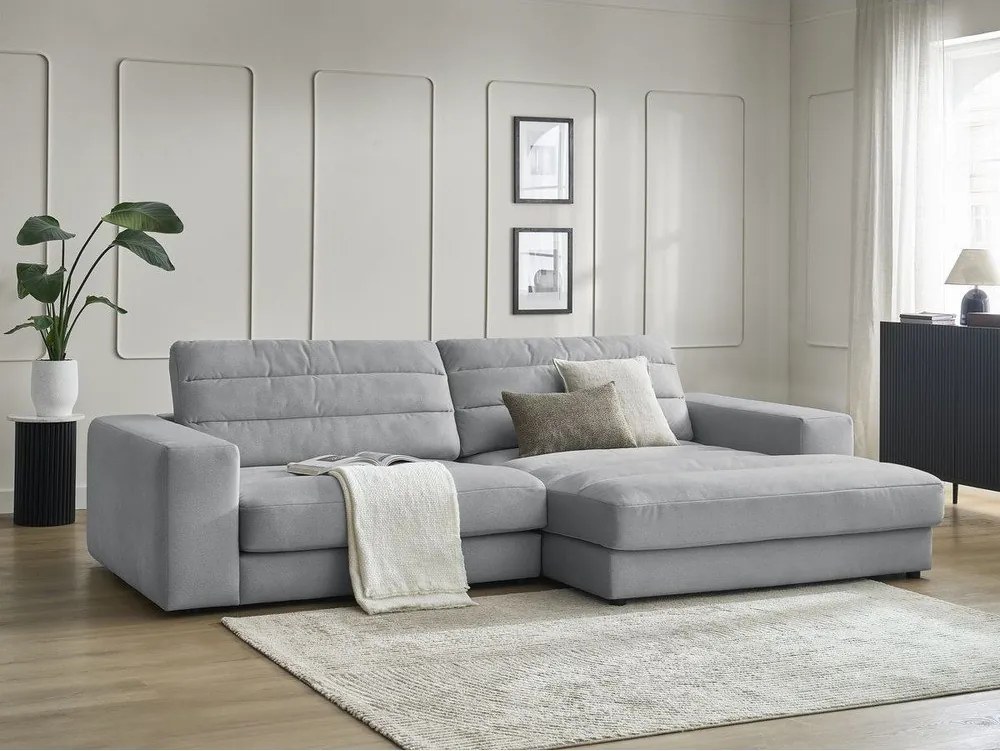Светлосив кадифен ъглов диван (десен ъгъл) Sierra – Bobochic Paris