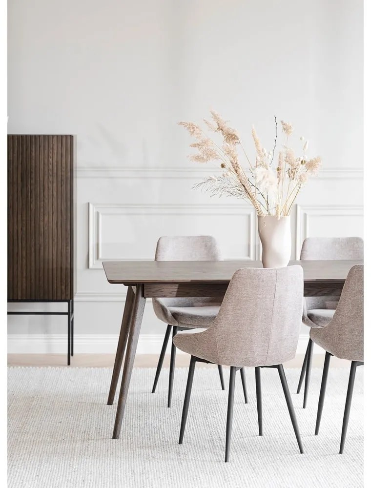 Тъмнокафява сгъваема трапезна маса от декор от дъб 90x190 cm Yumi – Rowico