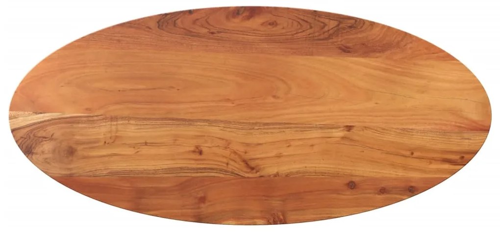 370814 vidaXL Плот за маса, 120x50x3,8 см, овален, масивна акация