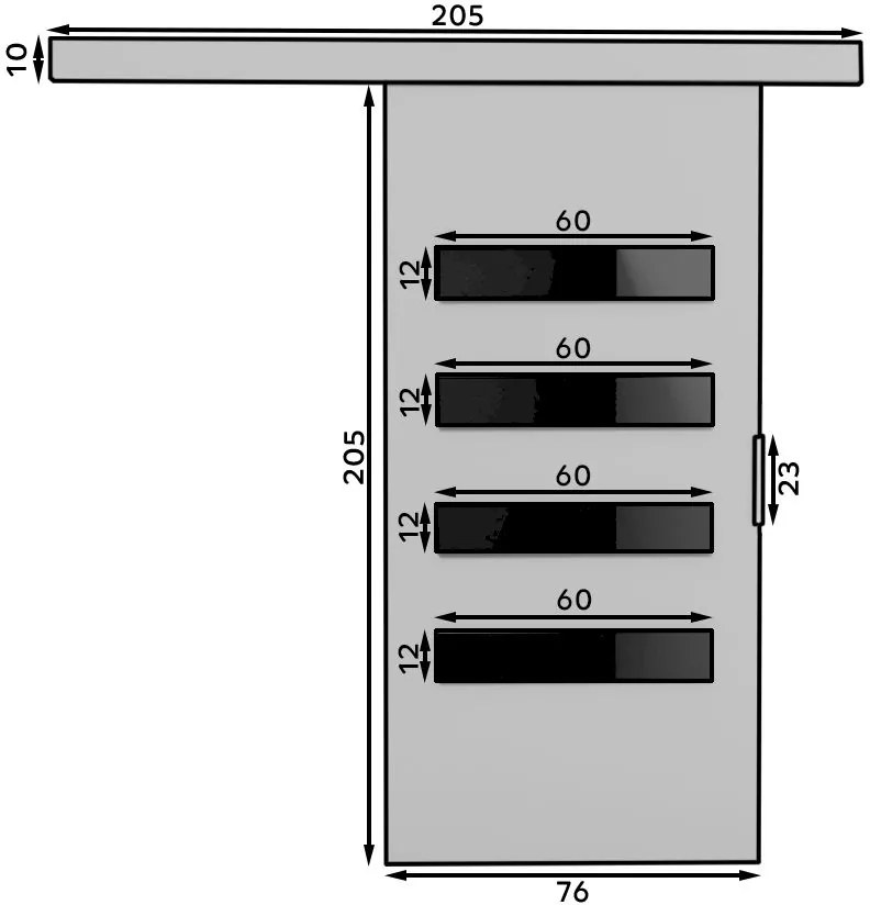 Плъзгаща се врата Emilia-Leuko-Length: 96 cm