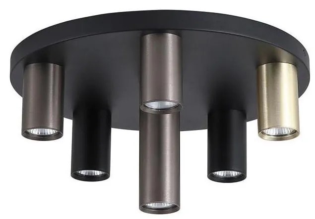 Searchlight 50570-6BK - Таванно осветително тяло TUBES 6xGU10/10W/230V Ø 40 см