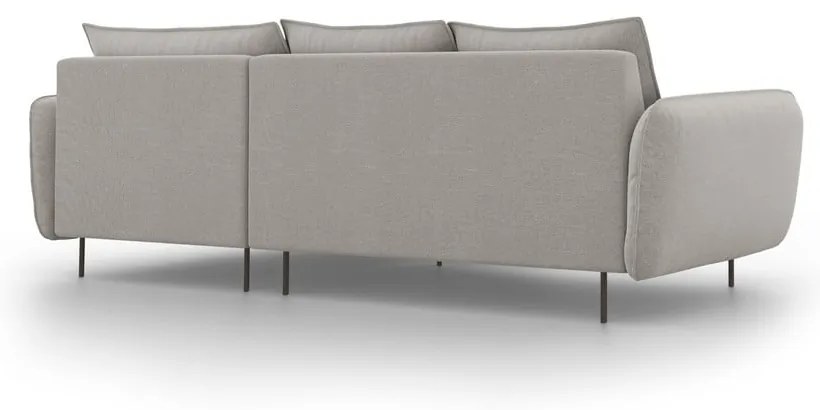 Светлосив ъглов диван, десен ъгъл Vienna - Cosmopolitan Design