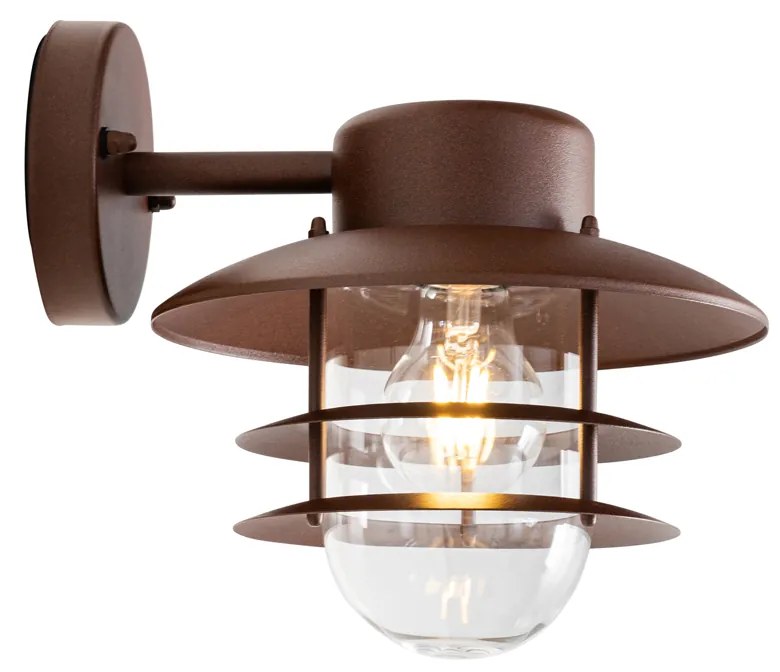 Индустриална стенна лампа ръждиво кафява IP44 - Shell