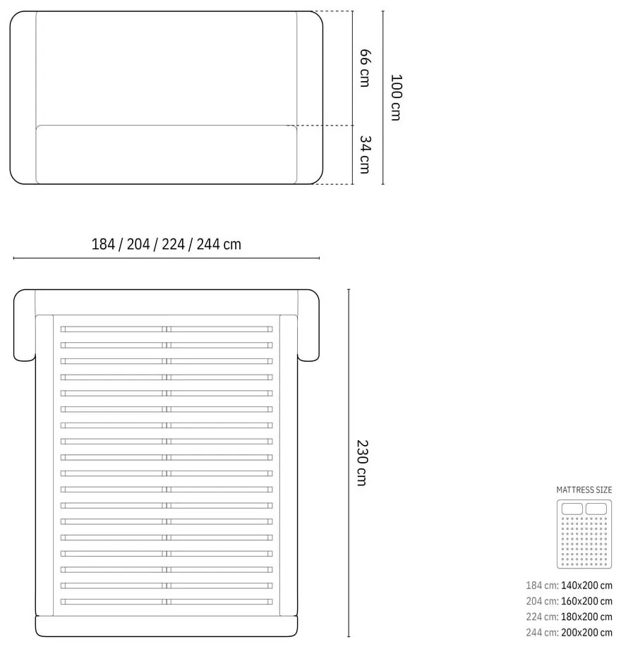 Тъмносиньо двойно легло 160x200 cm тапицирано с място за съхранение с включена подматрачна рамка Jason – Windsor & Co Sofas