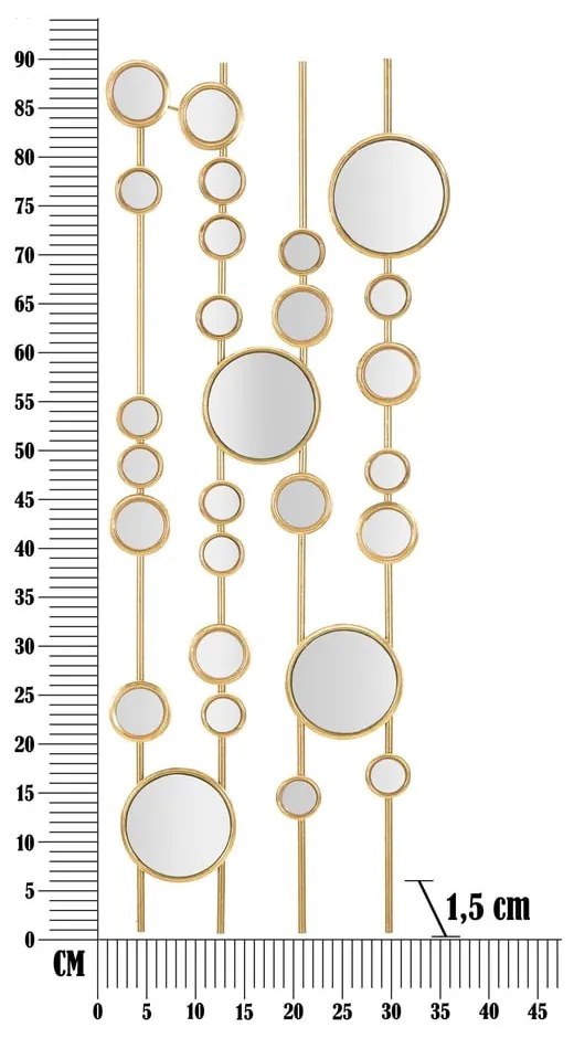 Метална декорация за стена 35,5х90 см Small Mirros - Mauro Ferretti