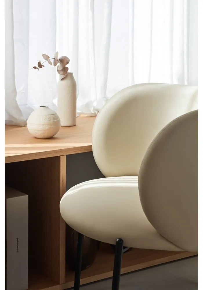 Бял фотьойл от изкуствена кожа Mogi - Teulat