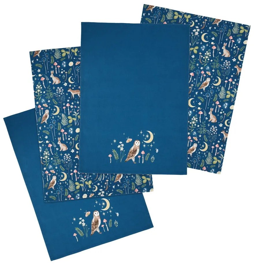 Памучни кърпи за съдове в комплект от 4 бр. 50x70 cm Enchanted Twilight Animals – Catherine Lansfield