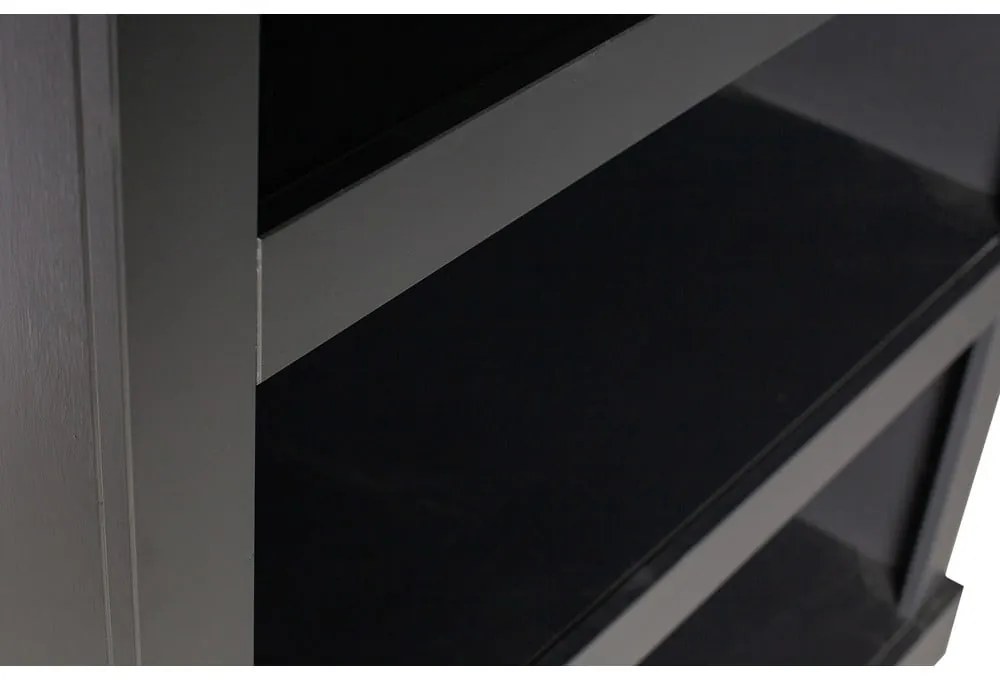 Черна библиотека от масивен бор 107x160x39 cm Bonk – WOOOD