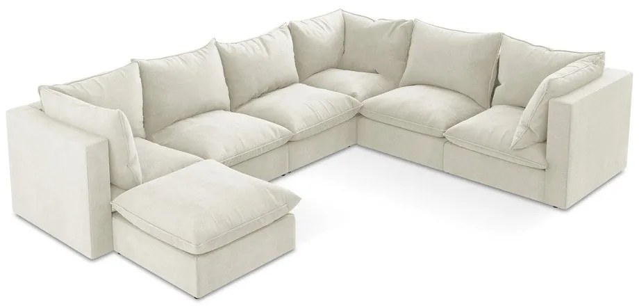 Бежов ъглов диван (десен ъгъл/U форма) Manao – Makamii