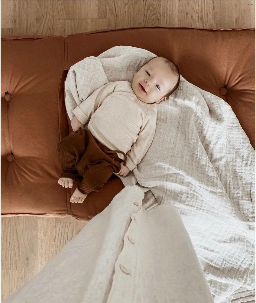 Детски сгъваем фотьойл с табуретка Creamy Mini Cube - Karup Design