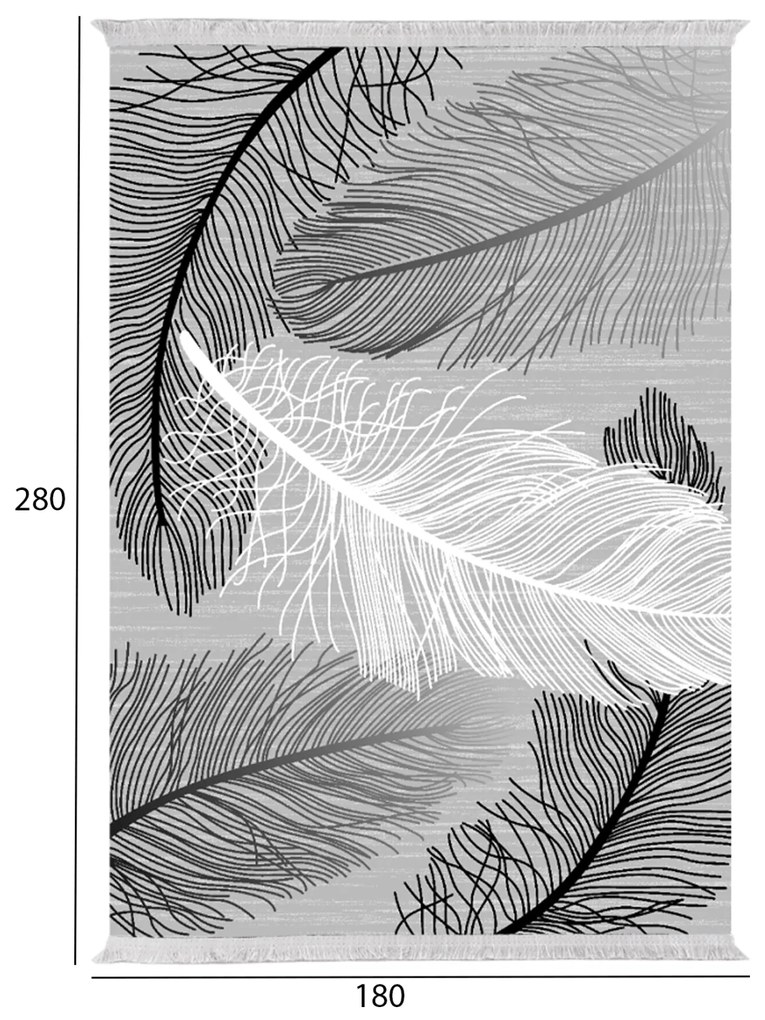 Килим 180х280 Пера - HM7723.38 сиво-бял цвят
