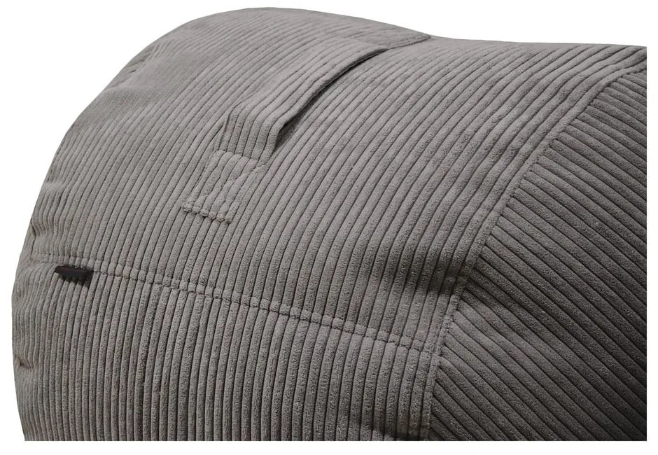 Светлосив детски пуф от рипсено кадифе Roll 80 – SLOWDOWN