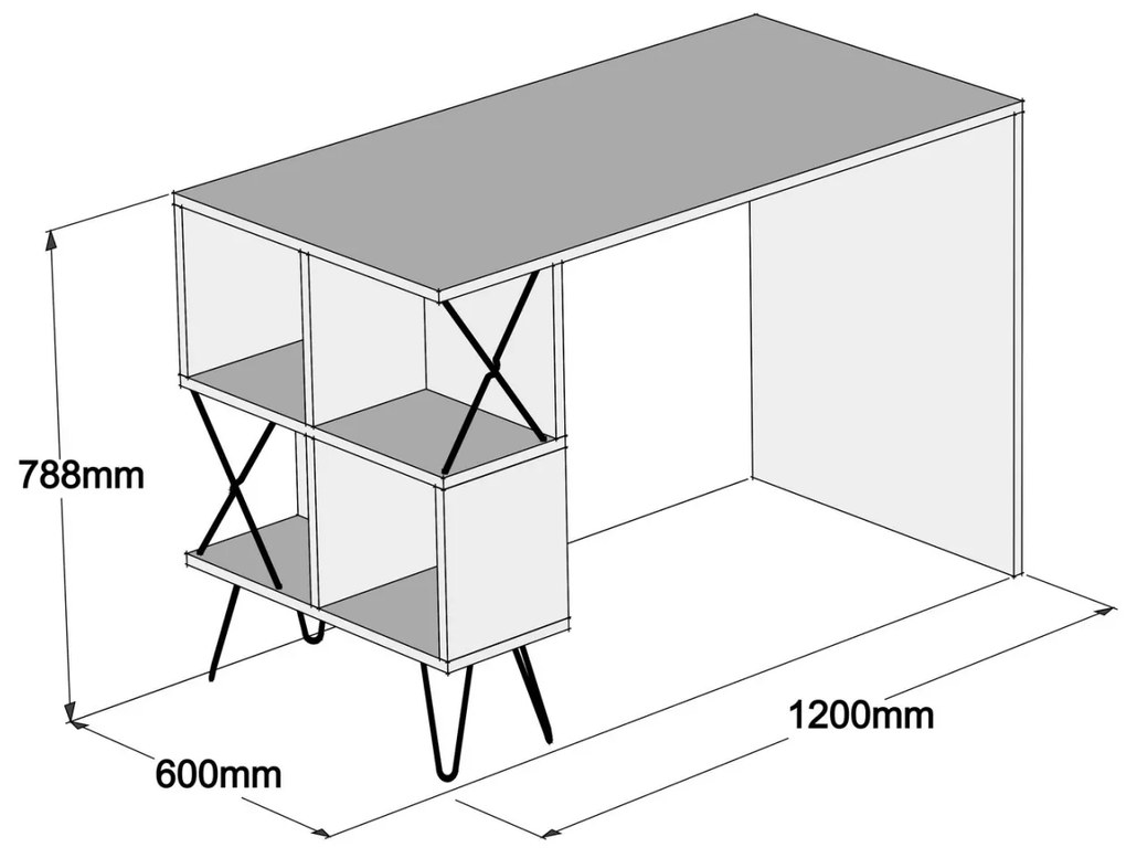 Бюро HM9509.01 цвят дъб-черен