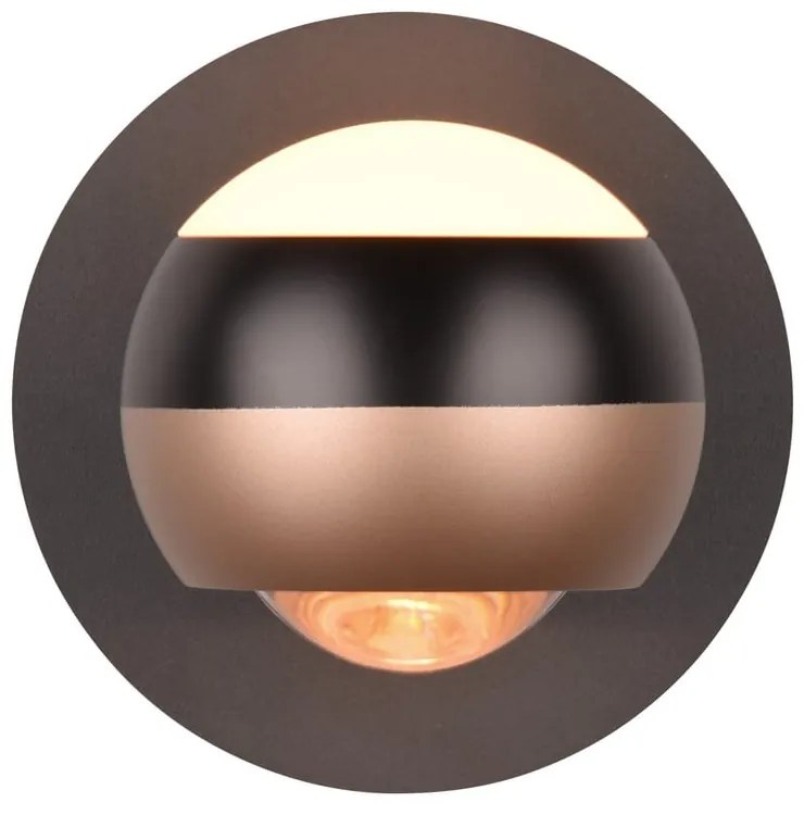 LED лампа за стена ø 10 см в черно-меден цвят Orbit - Trio Select