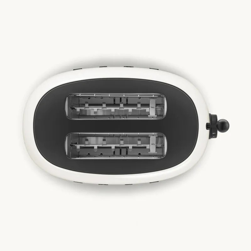 Тостер за хляб SMEG 50's Style Porsche TSF01PCWEU, 950W, 2 филии, 6 нива, Тавичка за трохи, Вграден кабел, Неръждаема стомана, Бял