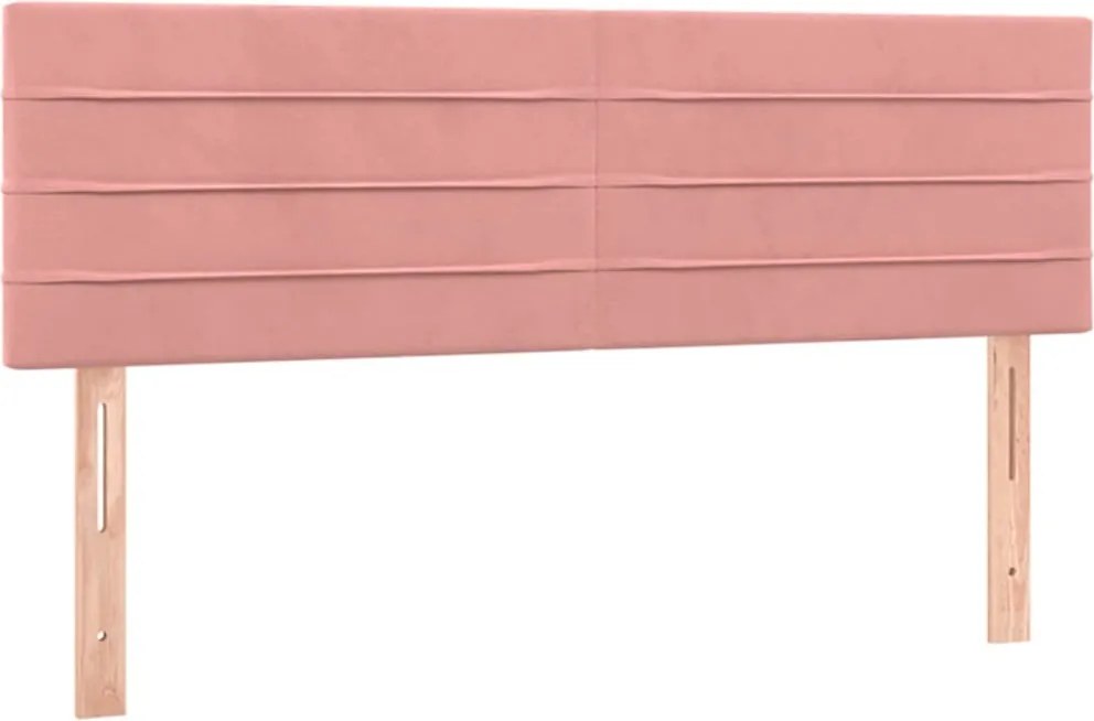 346157 vidaXL Горни табли за легло, 2 бр, розова , 72x5x78/88 см, кадифе