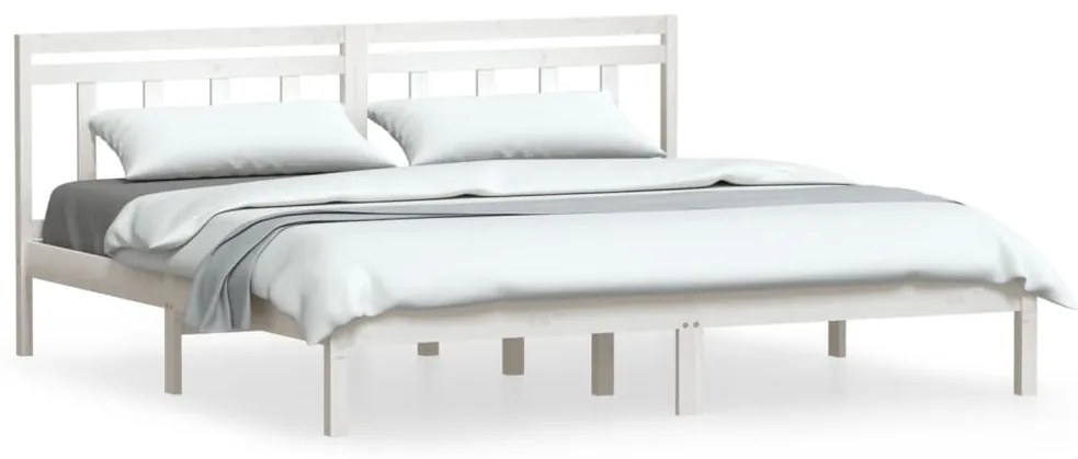 3100600 vidaXL Рамка за легло, бяла, масивен бор, 160х200 см