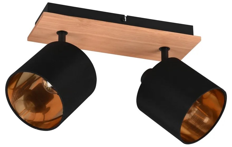 Прожектор в черен и естествен цвят ø 12 cm Tommy – Trio
