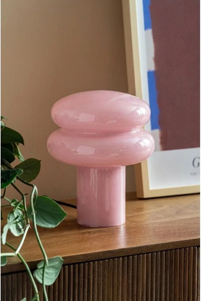 Розова стъклена настолна лампа (височина 24 cm) Incesante – Leitmotiv