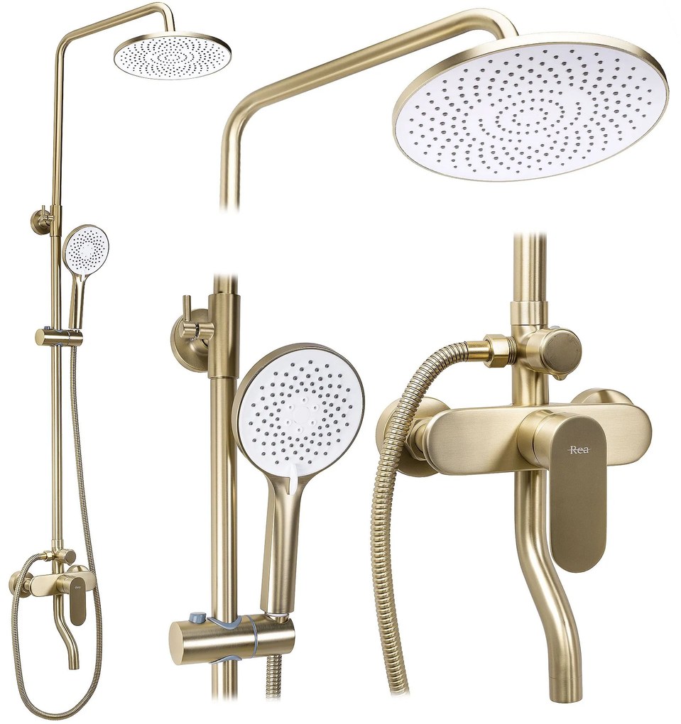 Комплект за душ REA DROP Brush Gold