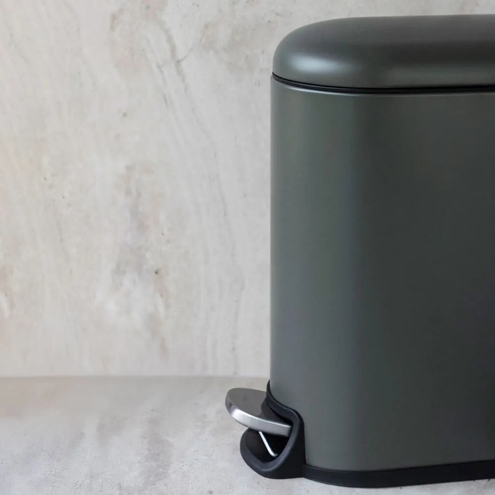 Тъмнозелено метално кошче за боклук с педал 5 l Mini Walther – Mette Ditmer Denmark